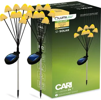 Dekorativní svítidlo 2x Solární LED lampa IP65, 3000K CARI LUMILED