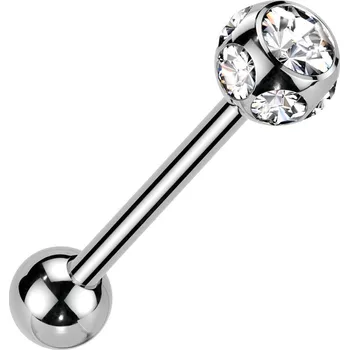 Piercing Šperky4U Piercing do jazyku - kulička zdobená kamínky - PJ01057-C