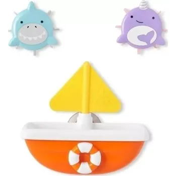 Hračka pro nejmenší Sada hraček do koupele SKIP HOP ZOO TIP & SPIN BOAT