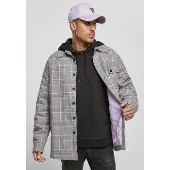 Kostkovaná prošívaná košilová bunda černo/bílá CS šedá 2543170