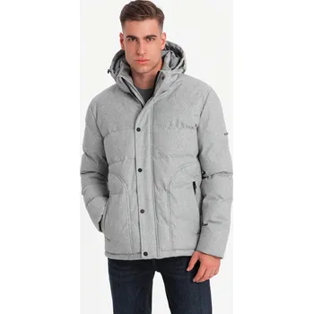 Pánská bunda OMBRE OM-JAHP-0203 GREY MELANGE XXL