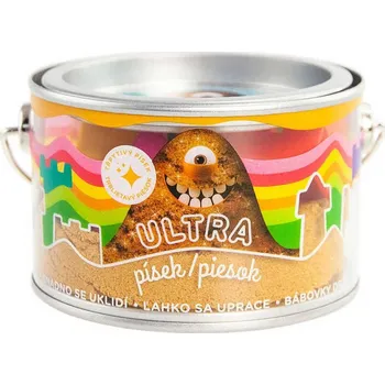 kinetický písek EP Line Ultra písek kinetický magický 200g zlatý s glitry s formičkami v plechovce