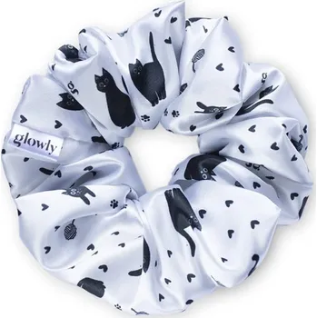 Glowly Saténová Scrunchie Kitty