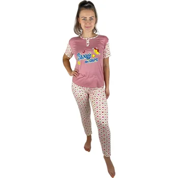 Dámské pyžamo Dámské pyžamo Sweet Love- Růžové Velikost: XL