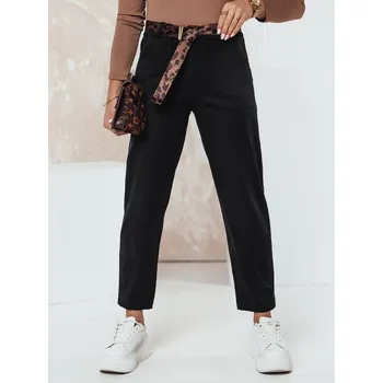 Dámské oblečení Černé dámské chino kalhoty s pasem DStreet černá | bílá | kaki | vícebarevná | vícebarevná 3071090