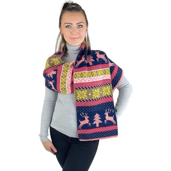 Vánoční dámský šál - fialový