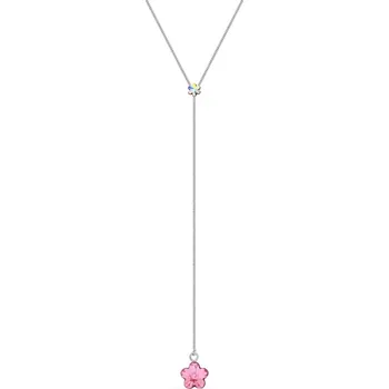 Náhrdelník Náhrdelník se Swarovski Elements květinka AB + Light Rose