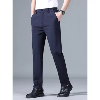 Pánská móda Formální pánské kalhoty stretč business Barva: Modrá, Velikost: 30