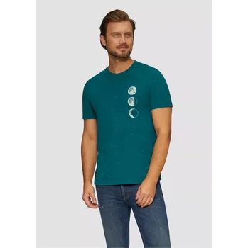 s.Oliver pánské triko s krátkým rukávem petrolejové s potiskem Velikost: L