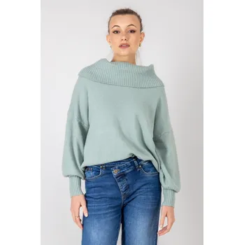 Dámské tričko Only dámský oversize svetr s rolákovým límcem Hazel zelený Velikost: XL