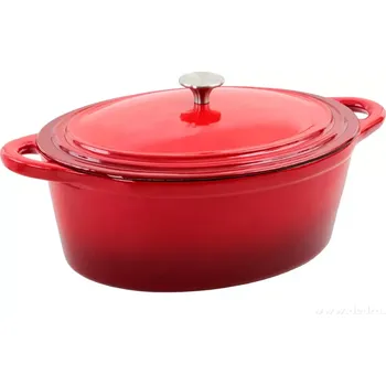 Hrnec IRON MASSIVE litinový pekáč se samopodlévací poklicí, červený