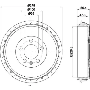Brzdový buben HELLA PAGID Brzdový buben 8DT 355 303-251