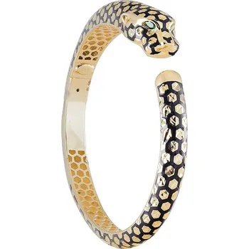 Náramek Leru Luxusní zlatý pevný náramek Panter