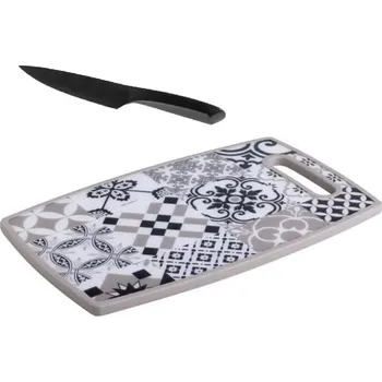 Kuchyňské prkénko Prkénko s nožem Alhambra 37 x 23 cm BRANDANI (barva - bílá/černá/hnědá)