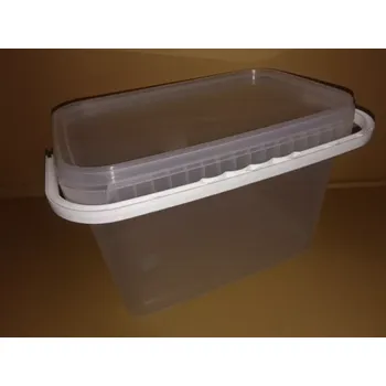 Dóza na potraviny PP KBELÍK 3,5L OBDÉLNÍKOVÝ S POJISTKOU VČ. VÍKA TRANSPARENTNÍ/1260KS PALETA