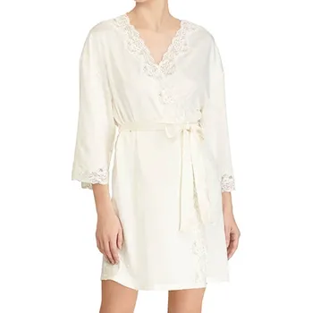 Dámský župan Ralph Lauren saténový župan I8141226 smetanový - Smetanová / S