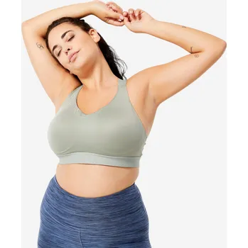 Podprsenka DECATHLON Dámská fitness podprsenka vysoce zpevňující M ZELENÁ
