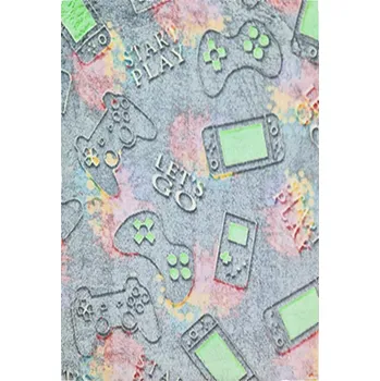 deka Mikroplyšová deka svítící ve tmě 150x200cm - game, playstation šedá