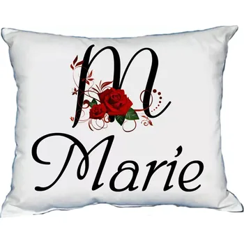 Dekorativní polštářek Polštář s dámským jménem MARIE Bílý (polštářek dámské jméno )