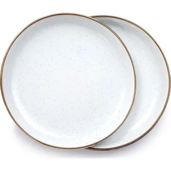 Talíř Sada smaltovaných talířů na salát bílá 2ks BAREBONES | průměr 20cm