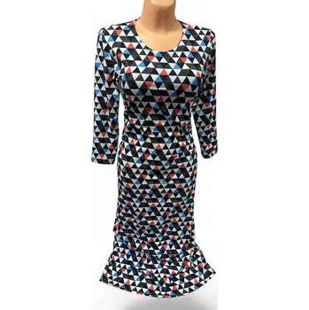 Dámské šaty úpletové šaty, Barva Jako na obrázku, Velikost XXL 48, Materiál 98% Bavlna 2% Lycra