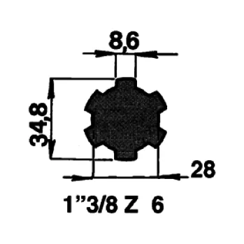 Závitová tyč Drážkovaná tyč 1"3/8 Z6 - 3 m