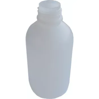 Láhev 303-770067 HDPE LÁHEV 250 ML NATUR SE STUPNICÍ NEKALIBROVNÁ KULATÁ, BEZ UZÁVĚRU