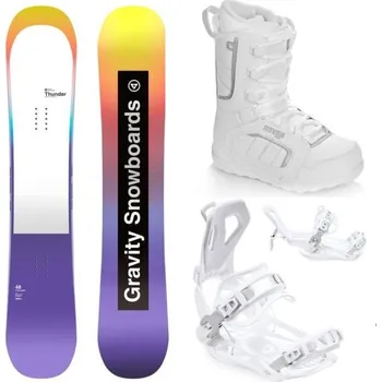 Snowboarding Gravity Thunder 24/25 snowboard + Raven Fastec FT360 white vázání + Raven Pearl white boty 151 cm + S (EU 35-40) + DÁREK + Doprava ZDARMA