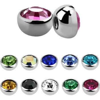 Piercing Atreya Titanová polokulička se zirkonem Barva: Aurora borealis / duhová