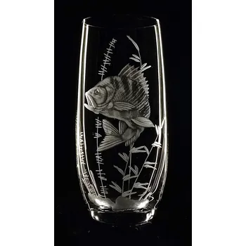 Sklenice sklenice na pivo Club 350ml s rytinou okouna - ručně ryté (broušené) dárková krabička, dárek pro rybáře