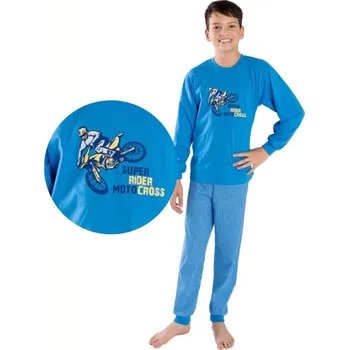 Chlapecké pyžamo Chlapecké pyžamo Betty Mode Motocross SUPER RIDER vel. 146 modré