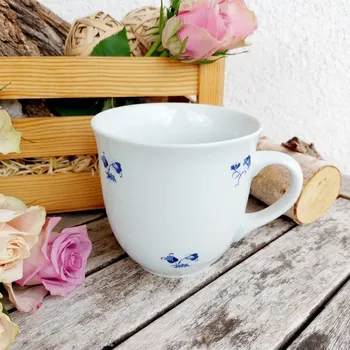 MIREK hrnek 400 ml, modrá házenka, Český porcelán Dubí (Porcelánový hrnek 2. jakost)