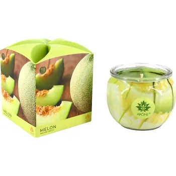 ARÔME Svíčka 90 g, ve skle a flower boxu, Melon