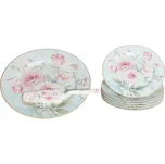 HOME ELEMENTS Dortový set: dortový talíř, 6 x talíř, dortová lžíce, Růže