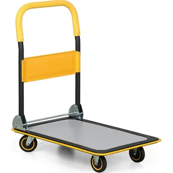 Plošinový vozík B2B Partner Skládací plošinový vozík, žluto-šedý, nosnost 150 kg