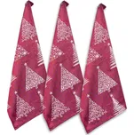 Utěrka kuchyňská z egyptské bavlny 50x70 cm, STROMKY ČERVENÉ, sada 3ks, HOME