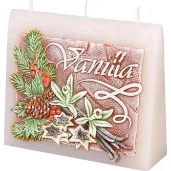 Svíčka Svíčka VANILLA OBÁLKA zdobená vyřezávaná vonná 13x11cm