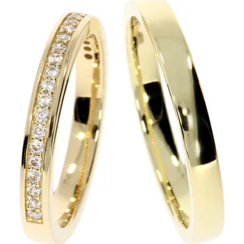 Prsten Zlatnictví Helios Zlaté snubní prsteny L-281 Kameny: Se Zirkony