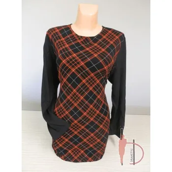 Dámský svetr Teplá tunika BOJKAA, Barva Černá s červeným tiskem, Velikost XL48, Materiál 40%Ba 30% Acryl 30%Pes