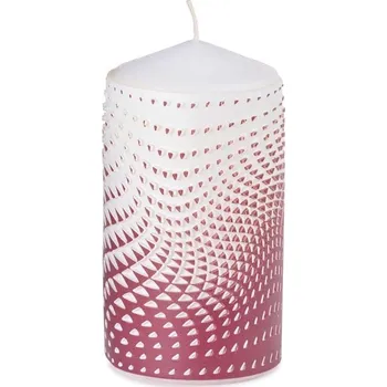 Svíčka Válec 60x110mm Op art 3D geometrie, vínová svíčka 250 gram