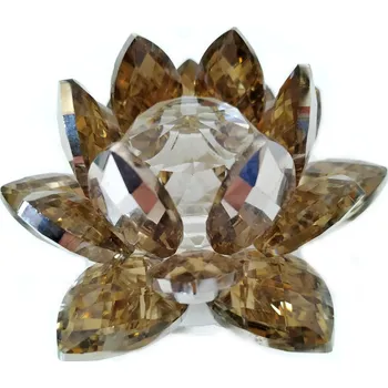 Křišťálový Květ Lotos / Sklo Zlatá