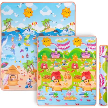 Hrací deka inSPORTline Rolovatelná dětská podložka Lhotino 150x180x1,5 cm Pláž/Farma