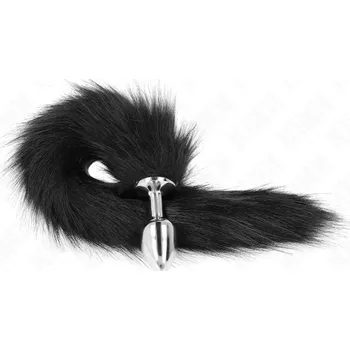 Anální kolík Kink Fox Tail with Metal Plug Black