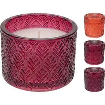 Svíčka Svíčka ve skle 85x65mm vonná se skleněným víčkem, mix barev 667 gram