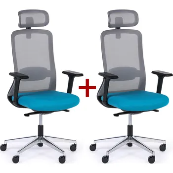 Kancelářská židle JILL 1+1 ZDARMA, modrá/šedá