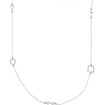 Řetízek Zlatnictví Helios Náhrdelník bílé zlato se symboly
