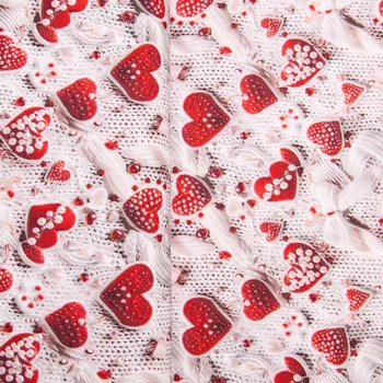 Tegatex Bavlněná látka popelín metráž - Červená srdíčka