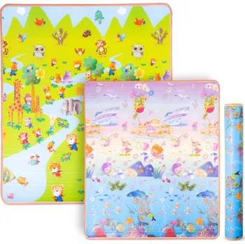 inSPORTline Rolovatelná dětská podložka Lhotino 150x180x1,5 cm Řeka/Oceán