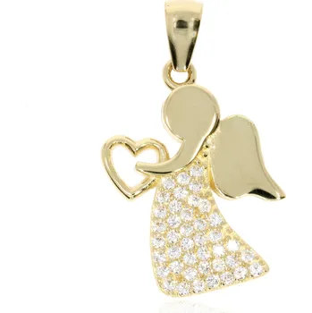 Přívěsek Zlatnictví Helios Zlatý anděl se zirkony