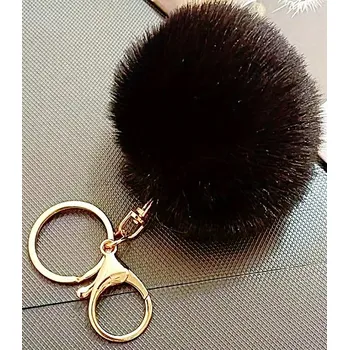UNI Přívěsek na klíče chlupatý černý míček